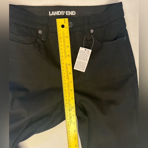 Lands' End high rise straight black denim jeans NWT Sz-4. O2 - Picture 8 of 10
